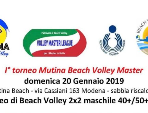 1° torneo Mutina Beach Volley Master – 20 gennaio 2019